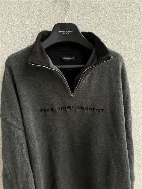 Yves Saint Laurent Vintage 1/4 Zip Sweatshirt big Logo YSL